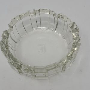 Bormioli Signed Ashtray Etched Monogrammed